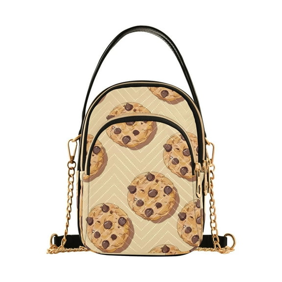 joogoo Women Chocolate Chip Cookies Chain Crossbody Bags Shoulder Handbag Phone Purse