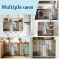 thumbnail image 6 of Brown Grey Sink Skirt for Bathroom, Self-Adhesive Under Sink Curtain, Geometric Modern Abstract Oil Painted Vintage Hide Pipes & Storage Fabric Cabinet Skirt Cover for Kitchen Laundry 32"x55", 6 of 8
