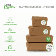 [150 PACK] Take Out Food Containers 49 oz Kraft Brown Paper Take Out Boxes Microwaveable Leak and Grease Resistant Food Containers - To Go Containers for Restaurant, Catering - Recyclable Lunch Box #2