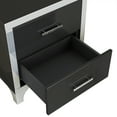thumbnail image 4 of MODERNLUXE High Gloss Nightstand with Metal Handle & 2 Storage Drawers,Mirrored Bedside Table End Table for Bedroom, Living Room,Black, 4 of 8