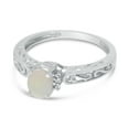 thumbnail image 3 of 14k White Gold Oval Opal And Diamond Ring, 3 of 6