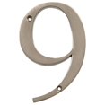 thumbnail image 1 of Distinctions House Address Number 9, Screw-In, Brushed Nickel Zinc, 4 In. - 843329, 1 of 15