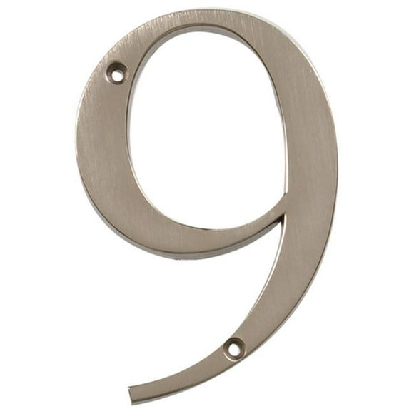 Prestige Series House Address Number "9", Satin Nickel, 4-In. 843329