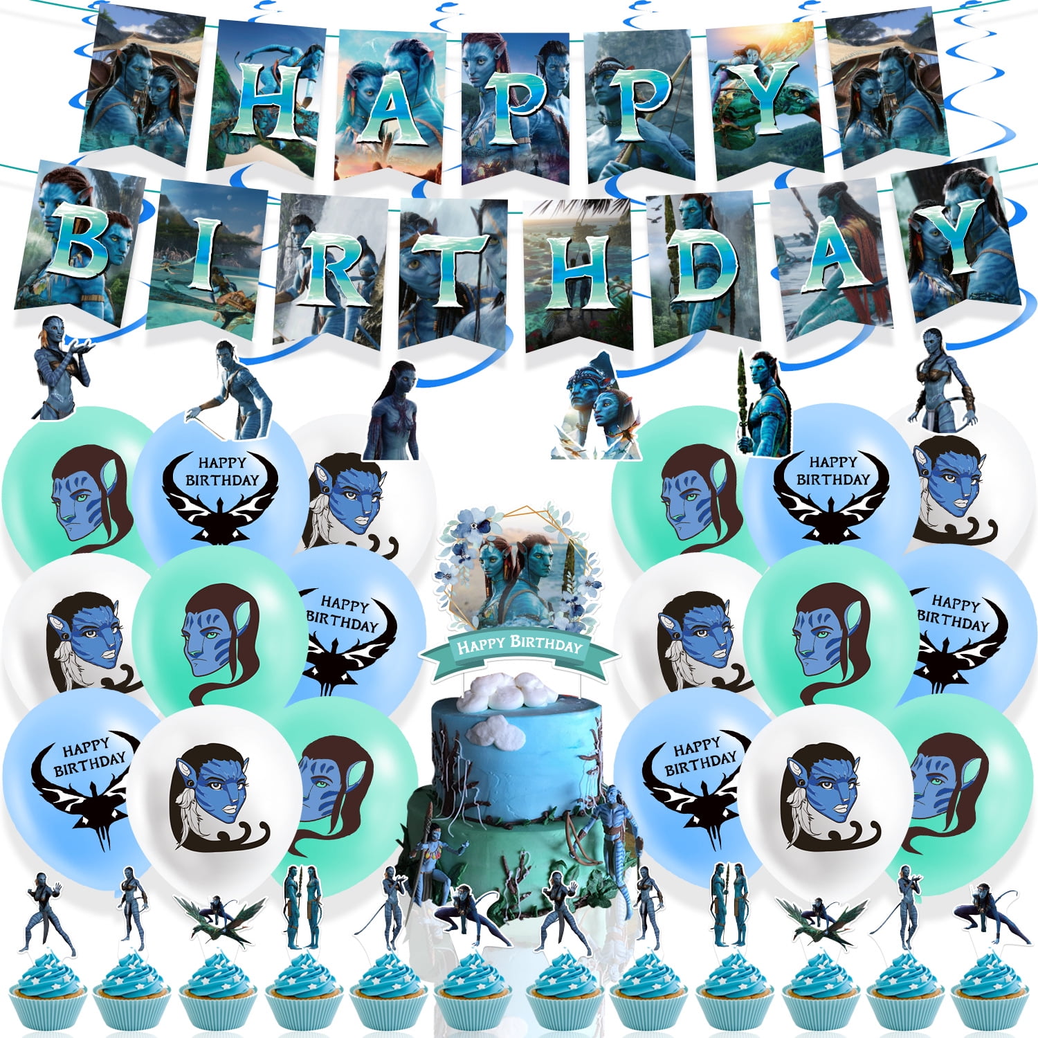 Amazoncom 43Pcs Avatar 2 Birthday Party DecorationsBlue Party Supplies Party Set Include Happy Birthday BannerBalloonsCake TopperCupcake ToppersInvitation CardBackground Toys Games #11 Amazoncom 43Pcs Avatar 2 Birthday Party DecorationsBlue Party Supplies Party Set Include Happy Birthday BannerBalloonsCake TopperCupcake ToppersInvitation CardBackground Toys Games