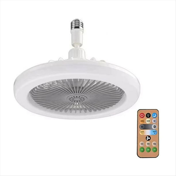 Ventilador de Aromaterapia de 30 W, Lámpara de Techo E27 con Rotación de 360°, Control Remoto, Iluminación LED Tricolor para Sala de Estar.