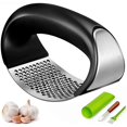 thumbnail image 1 of Garlic Press Rocker, Stainless Steel Garlic Mincer Crusher Professional Kitchen Gadgets Garlic Chopper with Ergonomic Handle, Silicone Garlic Peeler, 1 of 7