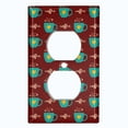 thumbnail image 2 of Metal Light Switch Wall Plate Outlet Cover (Coffee Espresso Mocha Cup Orange Heart Brown - Single Duplex), 2 of 2
