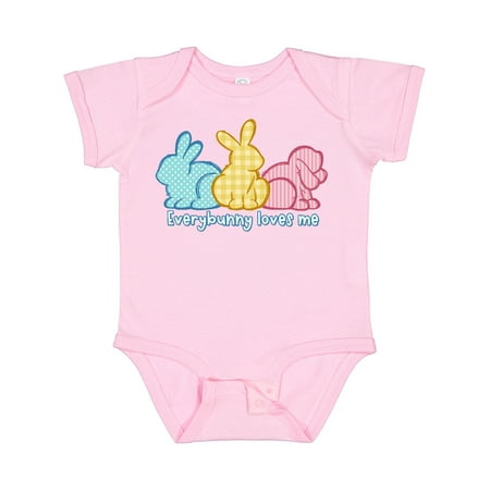 

Inktastic Everybunny Loves Me Cute Pastel Easter Bunnies Gift Baby Boy or Baby Girl Bodysuit