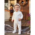 thumbnail image 4 of RUINIXCW Baby Halloween Mummy Costume Newborn Infant Boy Girl Halloween Cosplay Outfit Fall Winter Warm Romper Long Sleeve Zipper Hooded Jumpsuit, 4 of 10