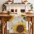 thumbnail image 2 of Table Runner 72 Inches Long for Kitchen Dining, Vintage Sunflowers Dresser Scarf Farmhouse, Dining Table Decorations for Wedding/Parties, Elegant Pastoral Watercolor Botanical 18 x 72 In, 2 of 8