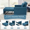 thumbnail image 4 of AECOJOY 3-in-1 Convertible Chair Bed Sleeper & Futon Sofa Bed Chair with Adjustable Backrest and 2 Pillows-Blue, 4 of 8