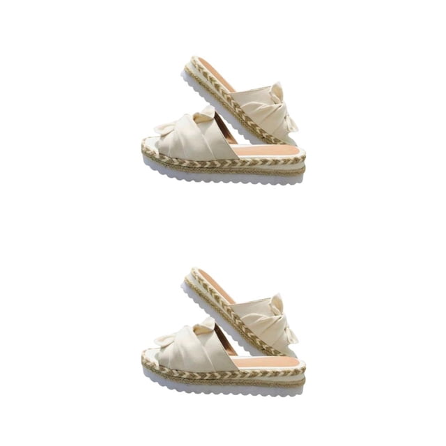 Sonducket Zapatos de plataforma para mujer, planos con lazo, sandalias de playa, sandalias anchas de ocio a la moda, toboganes de moda, calzado Type1 NO1