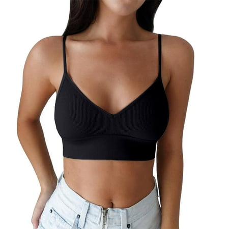 

Womens Tops Padded Bralettes Sports Bras V Neck Bando Bra Girls Tops for Women 2023 Trendy