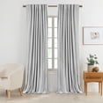 thumbnail image 4 of 100% Blackout Curtains 2 Panels Set, Machine Washable Linen Textured Blackout drape for Bedroom, Back Tab/Rod Pocket Curtains, Grey & W50" x L96", 4 of 8