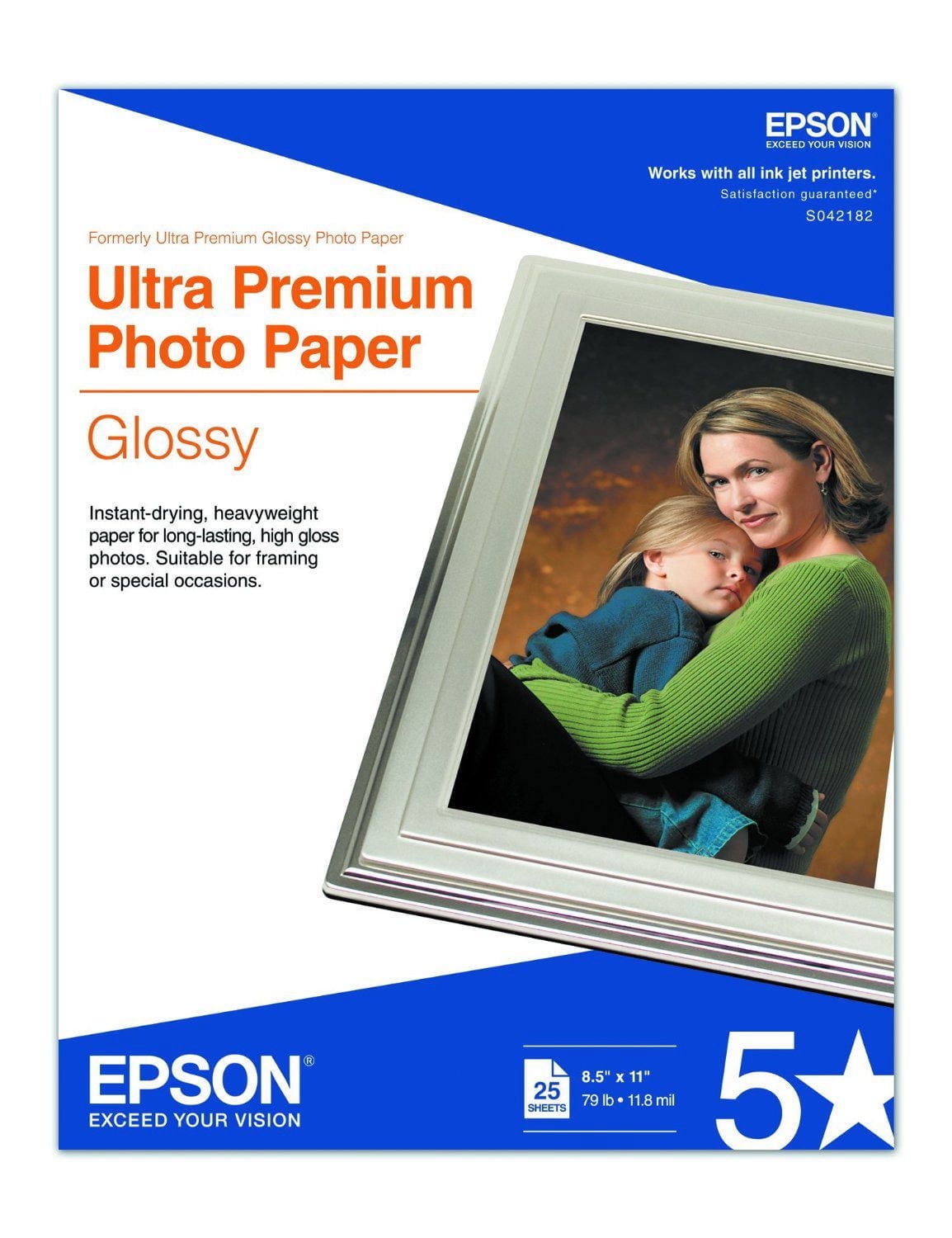 Epson 8x 11 inch 25 Sheet Ultra Premium Photo Paper Glossy
