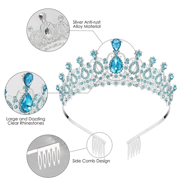 Blue Crystal Crowns and Tiaras for Girl or Women Princess  display picture 1