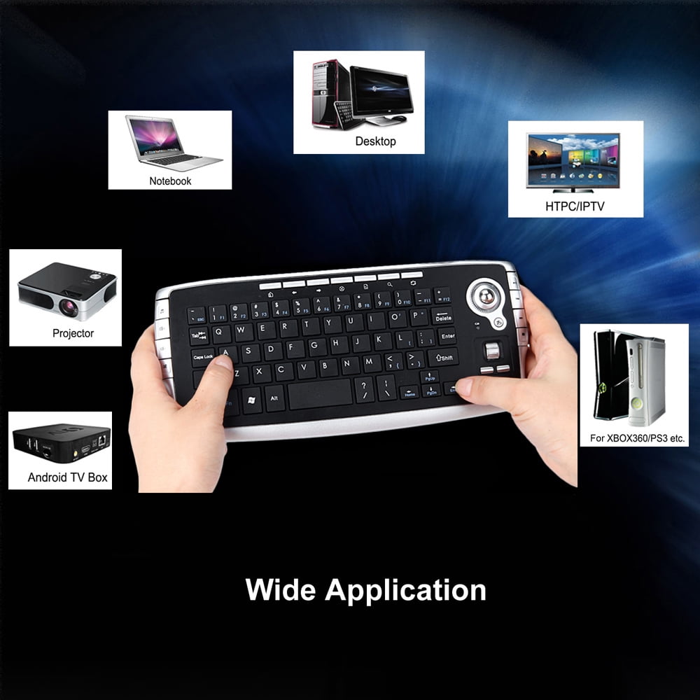 E30 2 4GHz Wireless Keyboard With Trackball Mouse Scroll Wheel Remote E30 2 4ghz wireless keyboard with trackball mouse scroll wheel remote