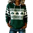 thumbnail image 3 of Womens Celtic Knot Shamrock Hoodie Green St Patrick's Day Lightweight Polyester Relaxed Fit Casual Hooded Sweatshirt Dark Green S, 3 of 3