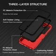 thumbnail image 3 of Designed for Samsung Galaxy S21 FE Heavy Duty Case, Triple Layer Protection Shockproof Dropproof Dustproof Anti-Scratch Phone Case Cover for Samsung Galaxy S21 FE,Red, 3 of 7