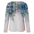 thumbnail image 5 of Qepwsc Top for Women Crew Neck Shirts Pullover Tops Long Sleeve Floral Print Going Out Tops Basic Blouse Tees Top 2025 Sweatshirt Loose Fits Holiday TShirt Fall Trend Outfits, 5 of 5
