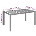 thumbnail image 4 of vidaXL Garden Table with Wooden Top Black 150x90x75 cm Poly Rattan, 4 of 4