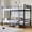Twin over Twin(Black 1), variant on Kdymod Twin over Twin Metal Bunk Bed with Convertible 2-in-1 Design, Metal Bunk Bed Frame with Ladder & Safety Guardrail, Space-Saving for Teens and Adults, Black
