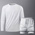 thumbnail image 5 of PNTUTB Sports Set for Men Athletic Wear Set Round-Neck Long-Sleeve Quick-Dry T-Shirt and Double-Layer Shorts High-Stretch Set for Running Training, 5 of 7