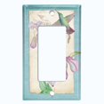 thumbnail image 5 of Metal Light Switch Plate Cover Antique Floral Hummingbird Home Sketch Teal FLW103, 5 of 13