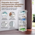 thumbnail image 3 of Zapatera Organizador Plegable y Vertical  6 Cajas Acrílicas Transparentes de Almacenamiento (25.5×20×34.5 cm por caja), Ideal para Guardar Zapatos, Tenis y Zapatillas, 3 of 7