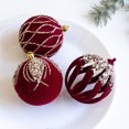 thumbnail image 4 of Multipurpose Flocking Glittered Christmas Baubles Set of 3 Shatterproof Tree Decorations Home Accessory Decoration, 4 of 9