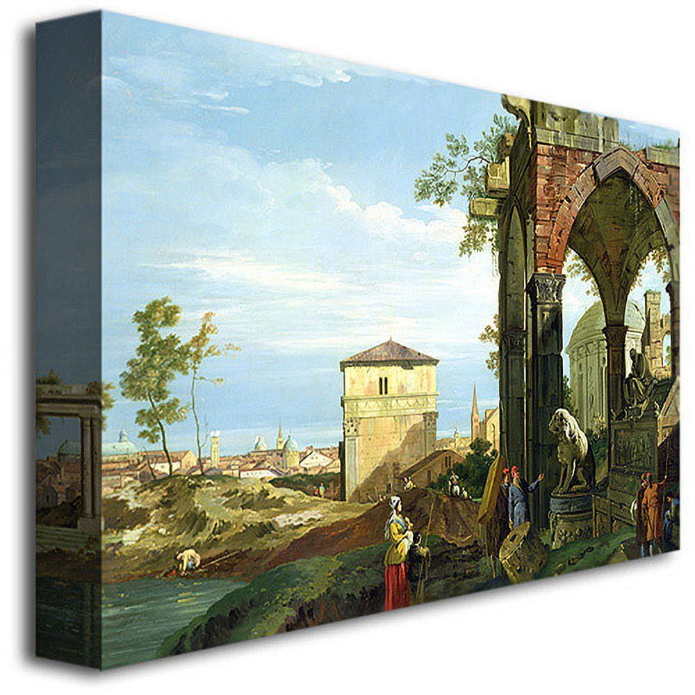 Trademark Fine Art "Capriccio With Motifs From Padua" Canvas Wall Art by Canatello