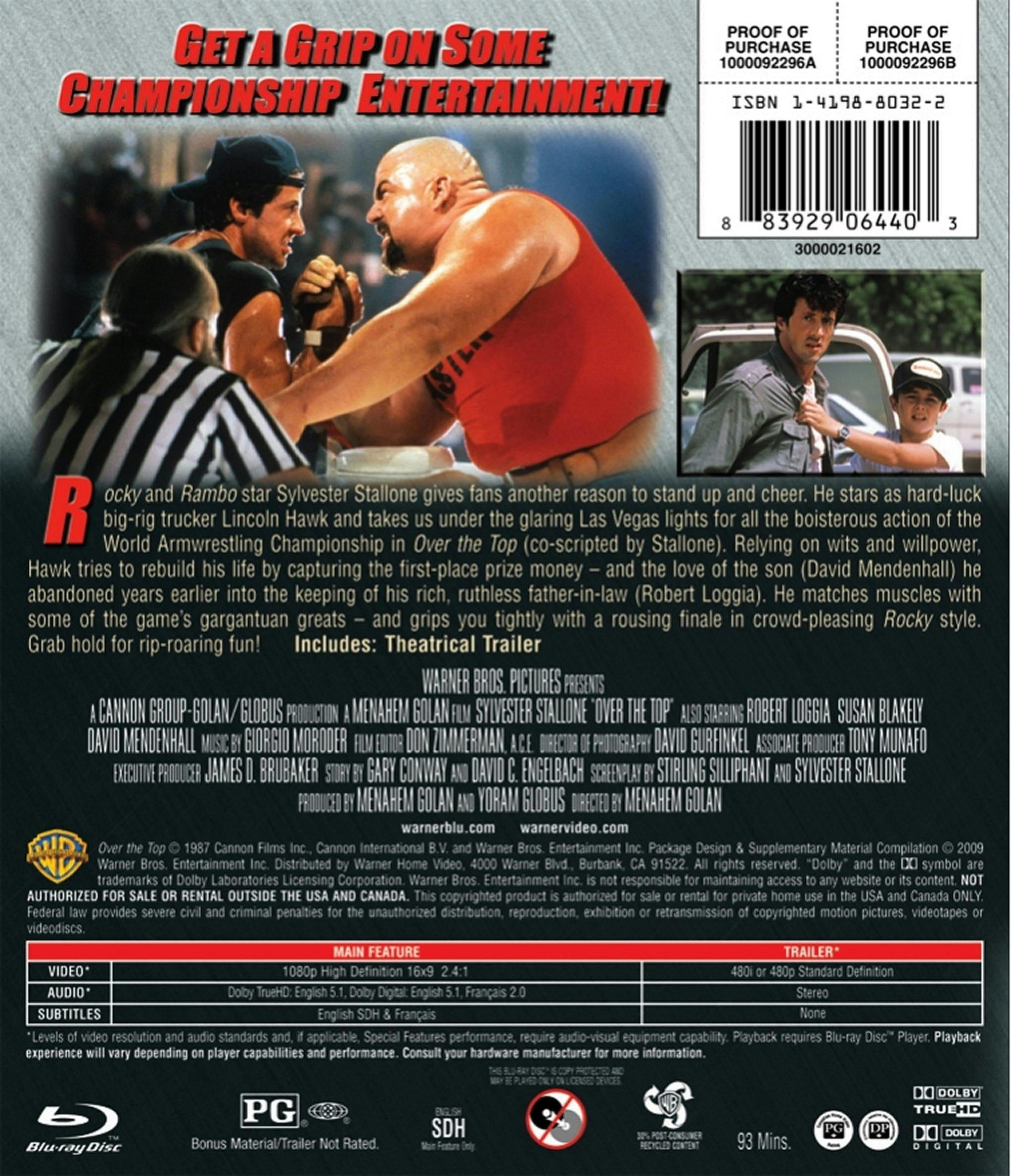 オーバー・ザ・トップ　ブルーレイ Over The Top (1987) Blu-Ray Cover -