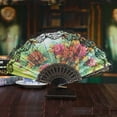 thumbnail image 4 of kjfeif Foldable Fan Handheld Fabric Bamboo Fan Chinese Vintage Style Hand Held Folding Fans for Party Wedding Dancing Decoration, 4 of 6