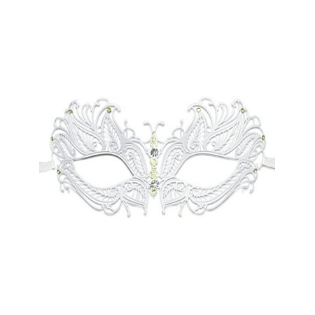 Masks Int Womens White Mask Sparkling Masquerade Butterfly Mask Rhinestone