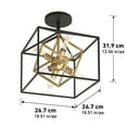 thumbnail image 4 of Artika Imperium 6 Lights Semi-Flush Mount Light Fixture Black and Gold, 4 of 7