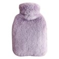 thumbnail image 1 of Graflsoa Purple Flannel-Covered PVC Hot Water Bottle with Dual Handles, 2000ml Capacity, Warm Hand Warmer with Inner Liner, 1 of 6