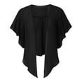 thumbnail image 4 of UJNDER Womens Chiffon Shawl Wraps Open Front Tie Top Cardigan Ideal for Evening Dress Fashion Accessory Black, 4 of 7