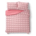 thumbnail image 4 of Mainstays Kids Pink Solid Puffy Comforter Set, Full/Queen, 3 Pieces, 4 of 9