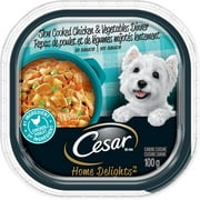 Cesar CESAR Home Delights Wet Dog Food - Slow Cooked Chicken & Vegetables Dinner in Sauce - 100g (24 Pack), Beige