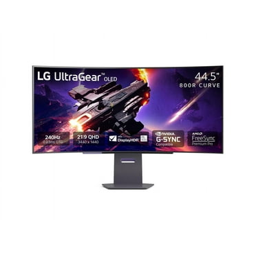 LG 45" UltraGear OLED Curved Gaming Monitor 45GS95QE-B WQHD 240Hz 0.03ms G-SYNC Compatible 800R Tilt, Height, Swivel Adjust