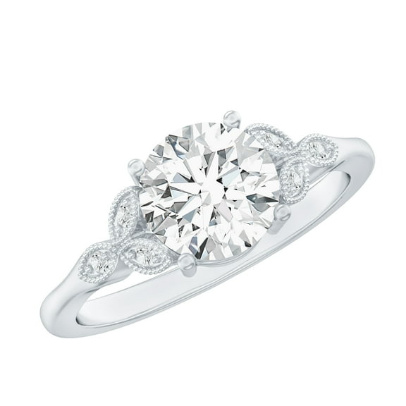 Rosec Jewels Lab Created Diamond Designer Engagement Ring - EF-VS Quality - Ready To Gift, 925 Sterling Silver, US 4.00