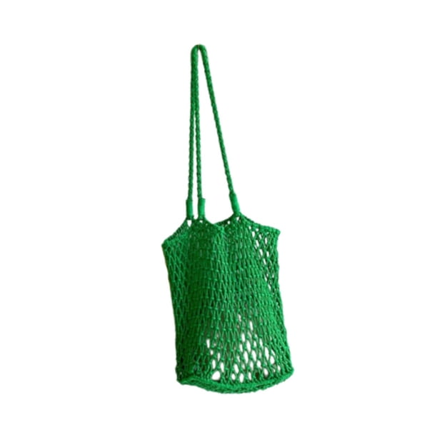Elegante bolso de playa de malla para mujer con bolsillo interior: ideal para vacaciones y fiestas.