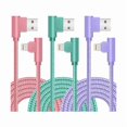 thumbnail image 1 of wonima11 iPhone Charger, Apple MFi Certified 3Pack 6FT Lightning Cable, 90 Degree Fast Charging Cables Cord Compatible for 14/13 mini/13/12/11 Pro MAX/XR/XS/8/7/Plus/6S/SE, 1 of 1