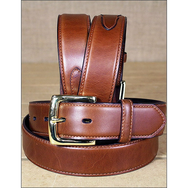 Men's Oil-Tanned Genuine Leather Western Ranger Belt With Silver Buckle Set - Tan, Size 48 Inches