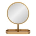 thumbnail image 2 of Kate and Laurel Travis Miroir de Table Moderne, 17 x 21, Or, Miroir Rond Autoportant avec Petit Plateau Décoratif pour Récupérer Tout le Rangement et la Déco de Table, 2 of 9