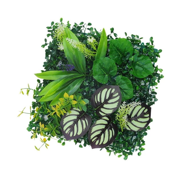 simhoa 25x25cm Simulation Grass Greenery Wall Panel Decor for Living Room Accessory A