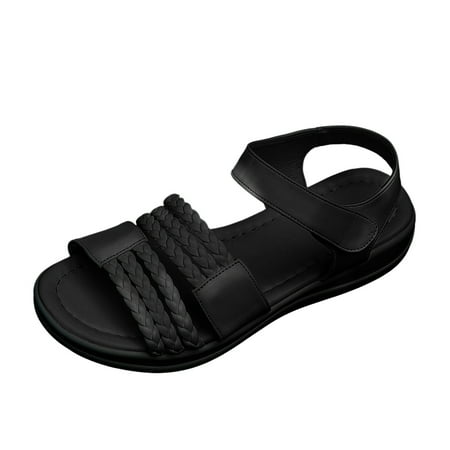 

PEASKJP Women Sandals Wide Width Women s Two Strap Heeled Sandal for Women Casual (Black 7.5)