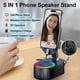 thumbnail image 3 of Wireless Induction Audios Bluetooth-compatible Speaker 5 in 1 Cellphone Holder Multipurpose Foldable Phone Stand for Desk, 3 of 5