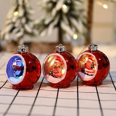 

WREA Christmas Santa Claus Snowman Pendants LED Hanging Ornaments for Christmas Decorations