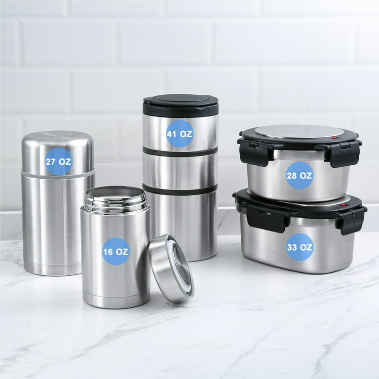 Mainstays Stainless Steel Food Jar 27 oz, Insulated, Leakproof